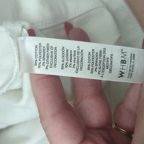 White House Black Market White Stretchy Collarless Modern Jean Jacket Sz M - Picture 8 of 10